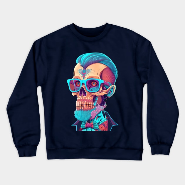 The Nerd Skull Head 1 Crewneck Sweatshirt by Peter Awax